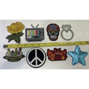 Embroidered Badge See On/ Iron On Patches Mixed Lot Of 8